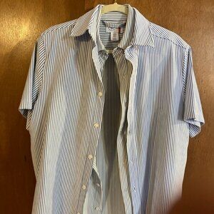 2 Pieces C&C California Men Gray & Blue Striped Shirt Size M
